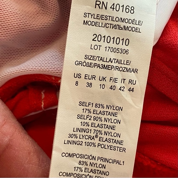 Women’s Red One Piece Swimsuit Beach Club Solids Ruffles V-Neck Slimming NEW 8 - Picture 10 of 15